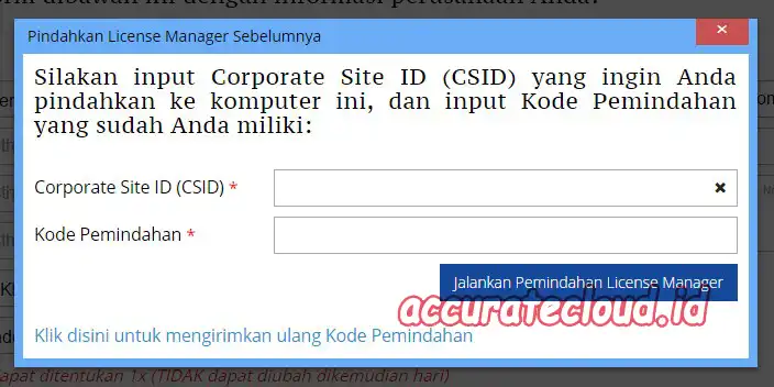 cara memindahkan accurate lisence manager step 6