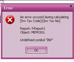 An Error During Calculating [Inv Tax Code]-[Inv Tax No] Pada Saat Preview Template VAT Invoice Local