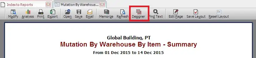 Memunculkan Semua Item (Ada Tidak Ada Transaksi) Pada Report Mutation By Warehouse By Item – Summary