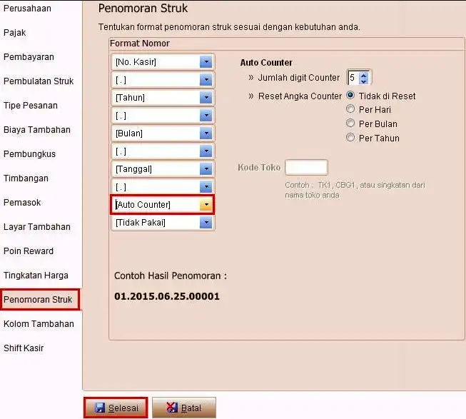 Rene Cashier Hang atau Loading saat Print Struck Pembayaran