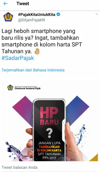 HOT GOSSIP Handphone Kini Masuk SPT Pajak!