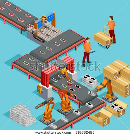 stock-vector-automated-factory-assembly-line-with-robotic-arm-and-conveyor-belt-controlled-manufacturing-process-519662485
