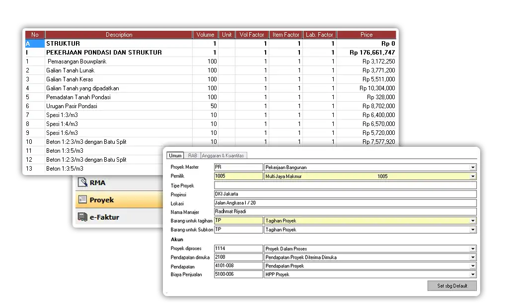 software accurate proyek kontraktor